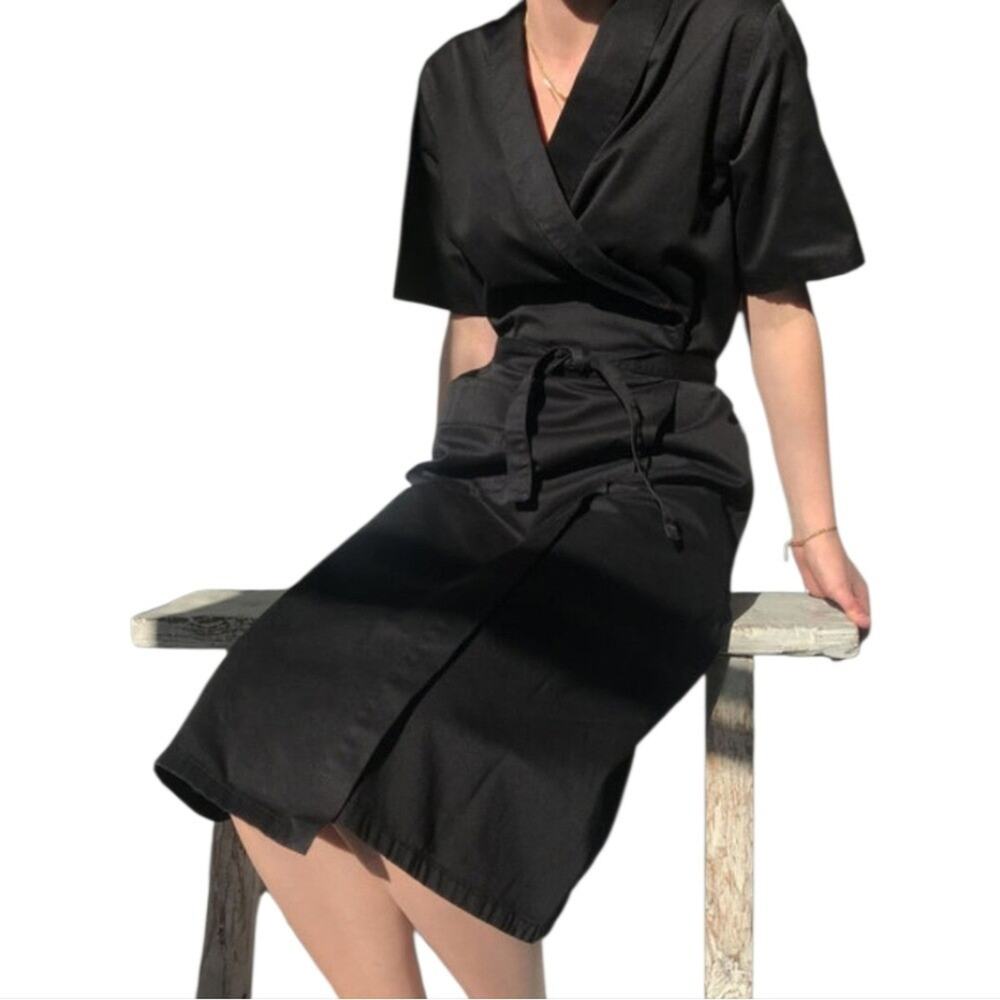 j. Crew Little Black Dress Wrap Style Short Sleeve Career Wear Business Casual